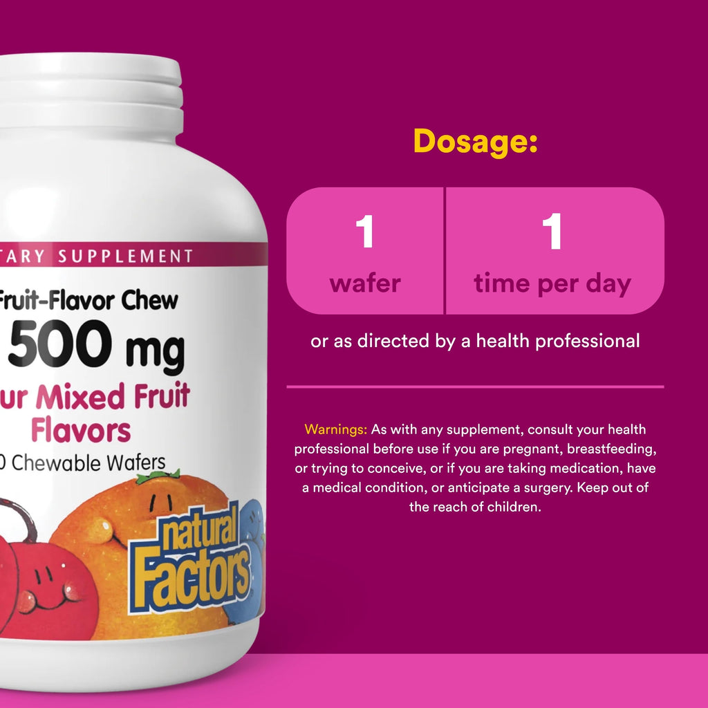 Natural Factors Kids Chewable Vitamin C 500 mg - 90 Wafers - image 3