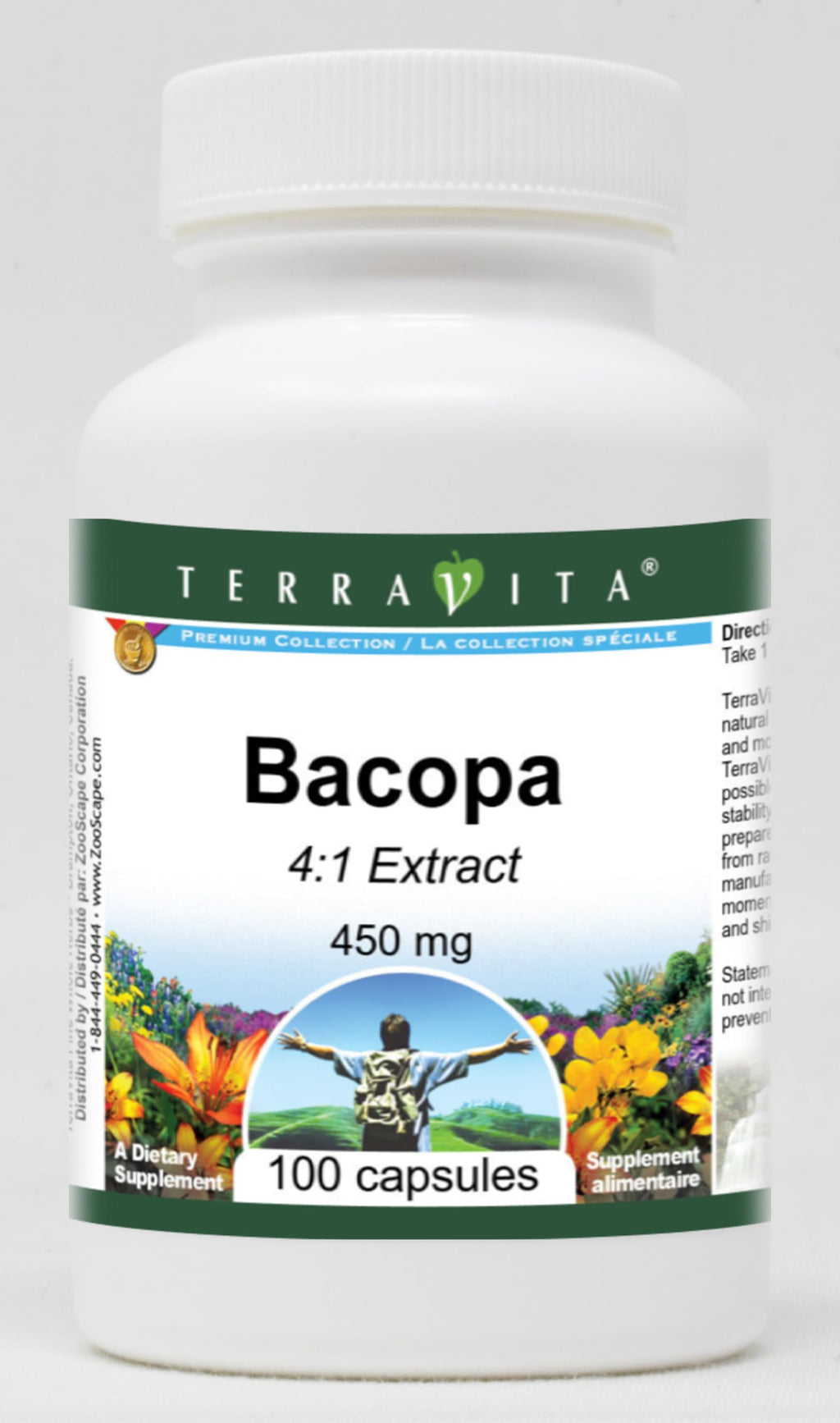 Terravita Bacopa 4:1-450 mg (100 Capsules, ZIN: 519077)