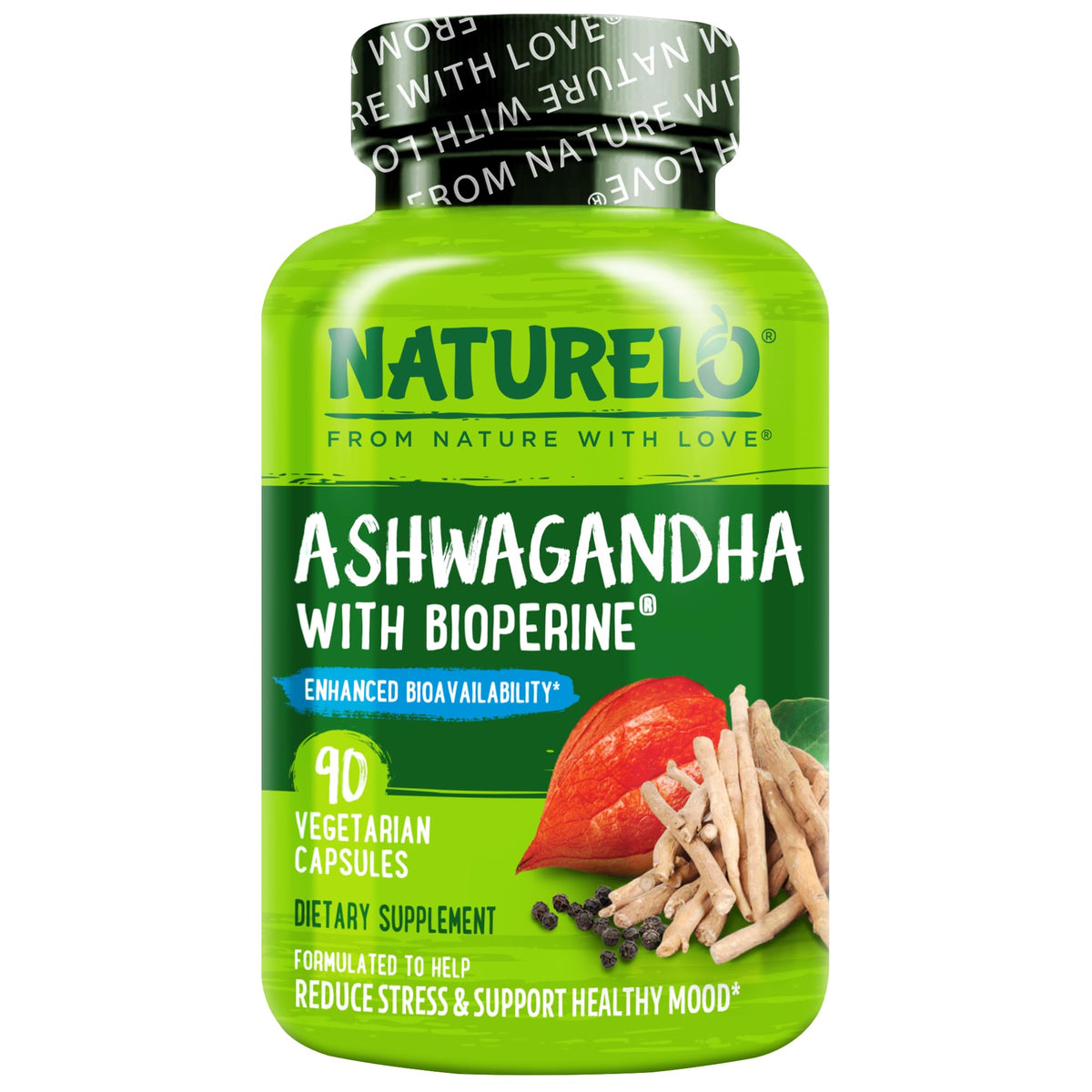 Naturelo Unflavored capsule ashwagandha reduce Stress