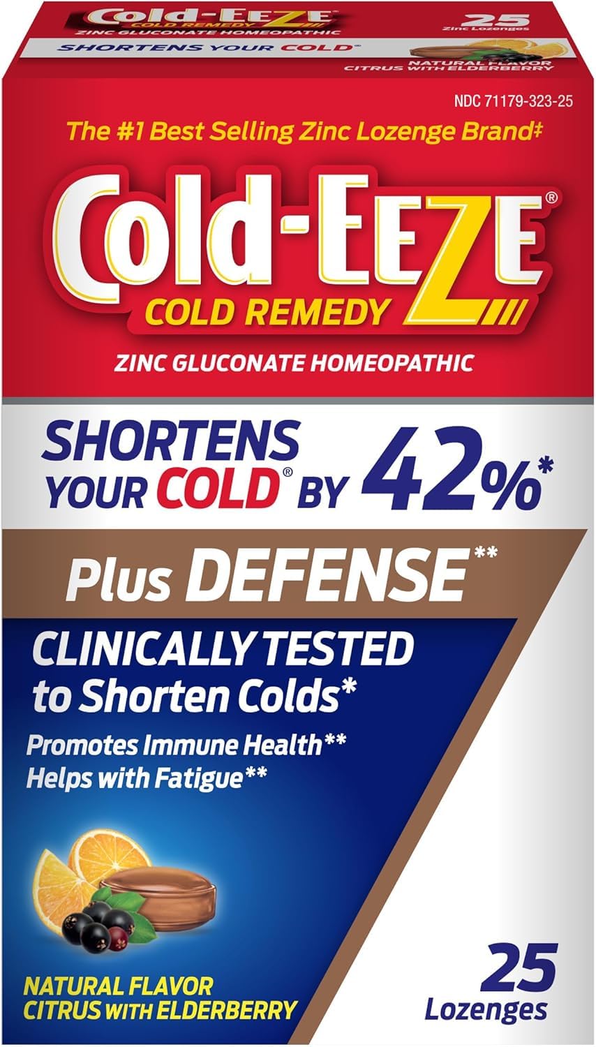 Cold-Eeze Plus Defense Zinc Lozenges, Citrus Elderberry - 25 Count