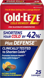 Cold-Eeze Plus Defense Zinc Lozenges, Citrus Elderberry - 25 Count