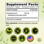 Green Dragon Botanicals Andrographis 450 mg - 100 Vegetarian Capsules - image 5