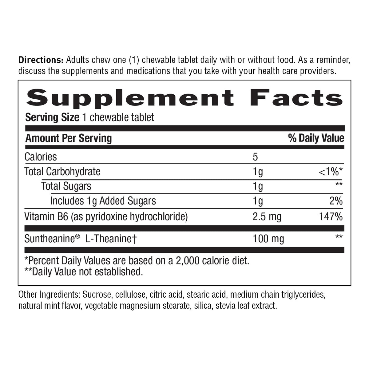 Country Life Fast Acting L-Theanine 100 mg Mint Chewables - 60 Tablets - image 5