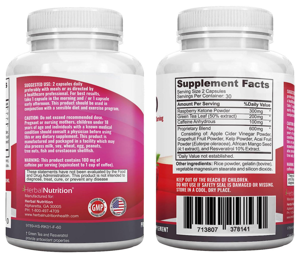 Herbal Nutrition Raspberry Ketones Complex Weight Management - 120 Capsules - image 9