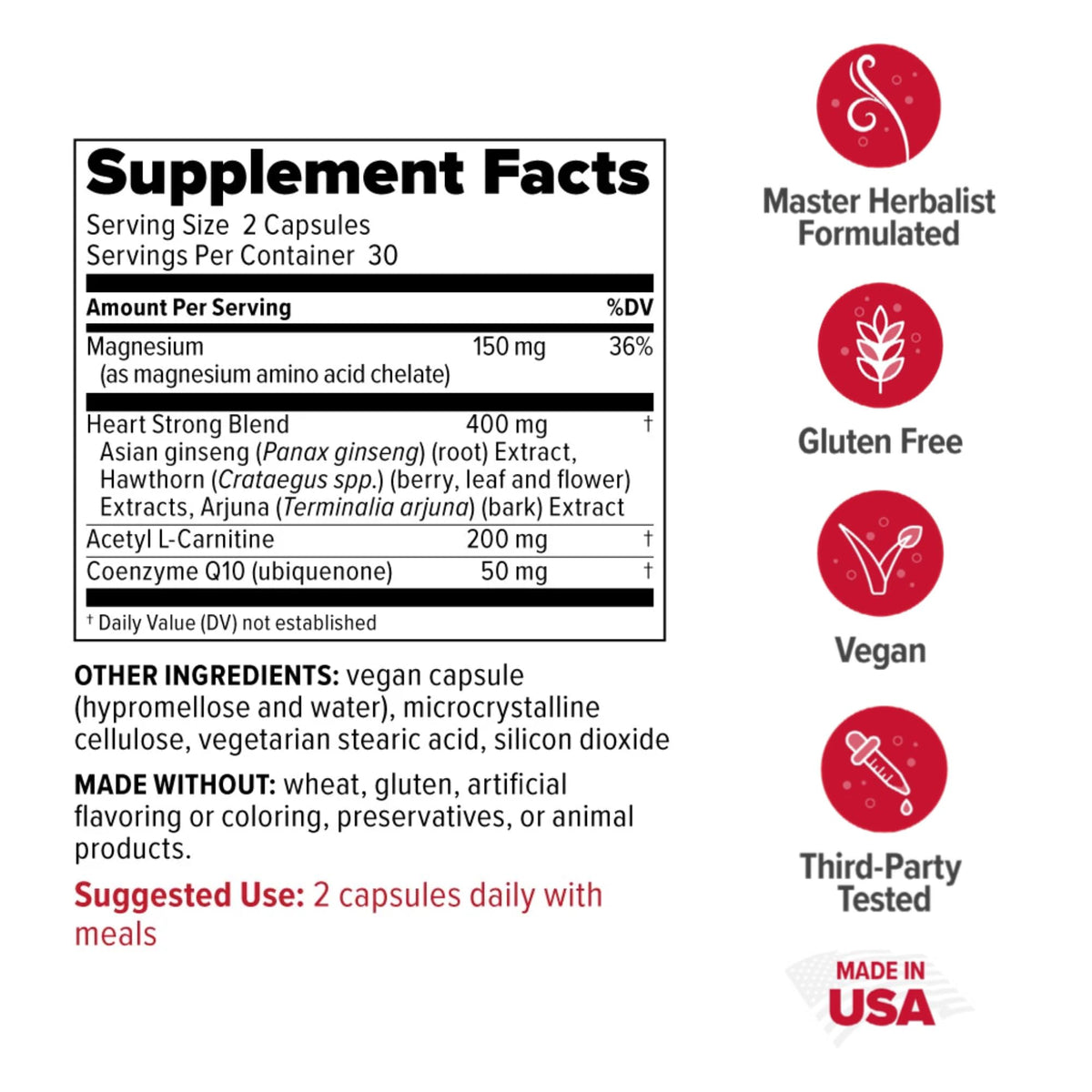 Redd Remedies Heart Strong Cardiovascular Support - 60 Tablets - image 2