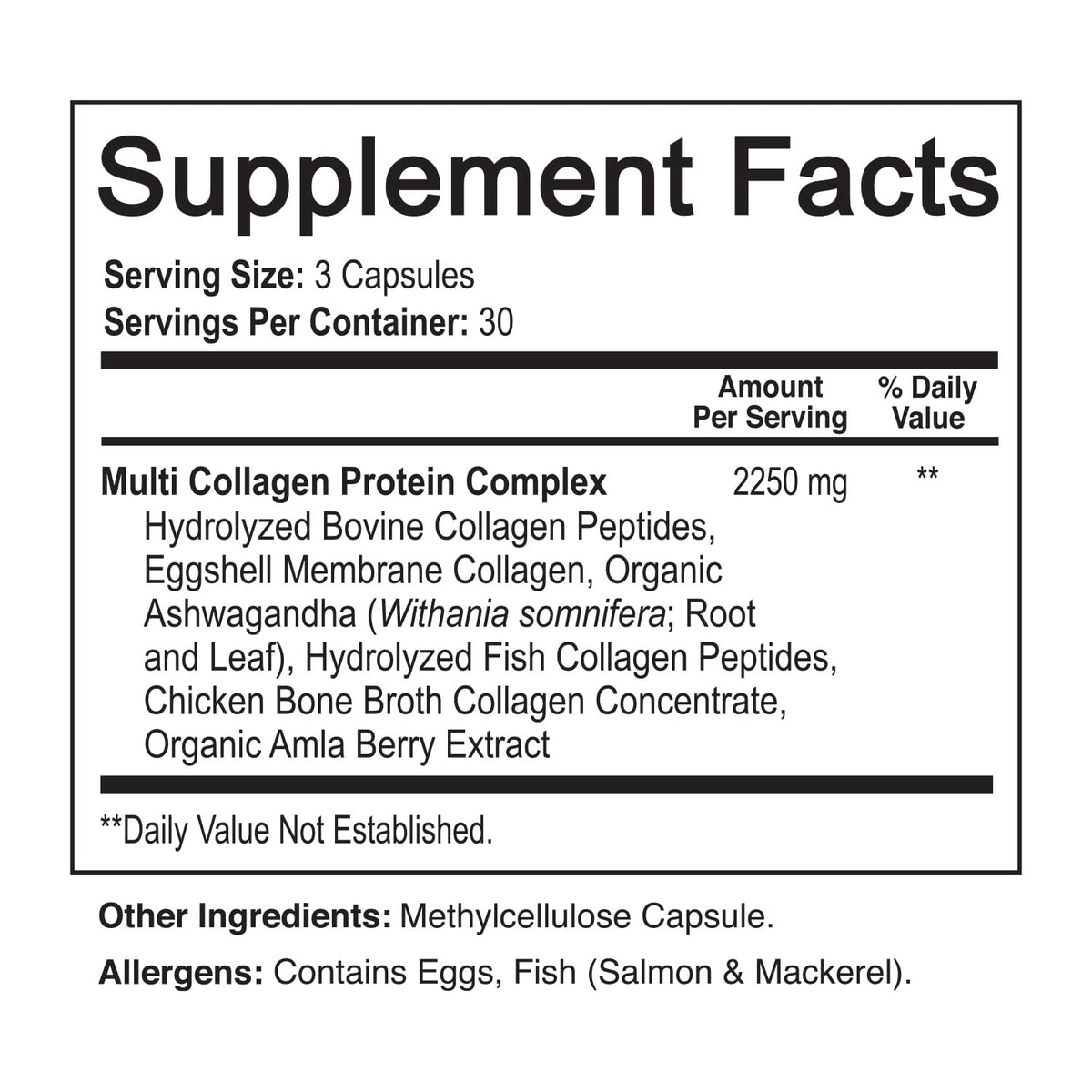 NutriFlair Multi Collagen Peptides 2250mg - 90 Capsules - image 2