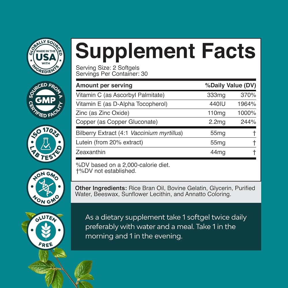 Natures Craft AREDS 2 Eye Health Supplement - 120 Softgels - image 3