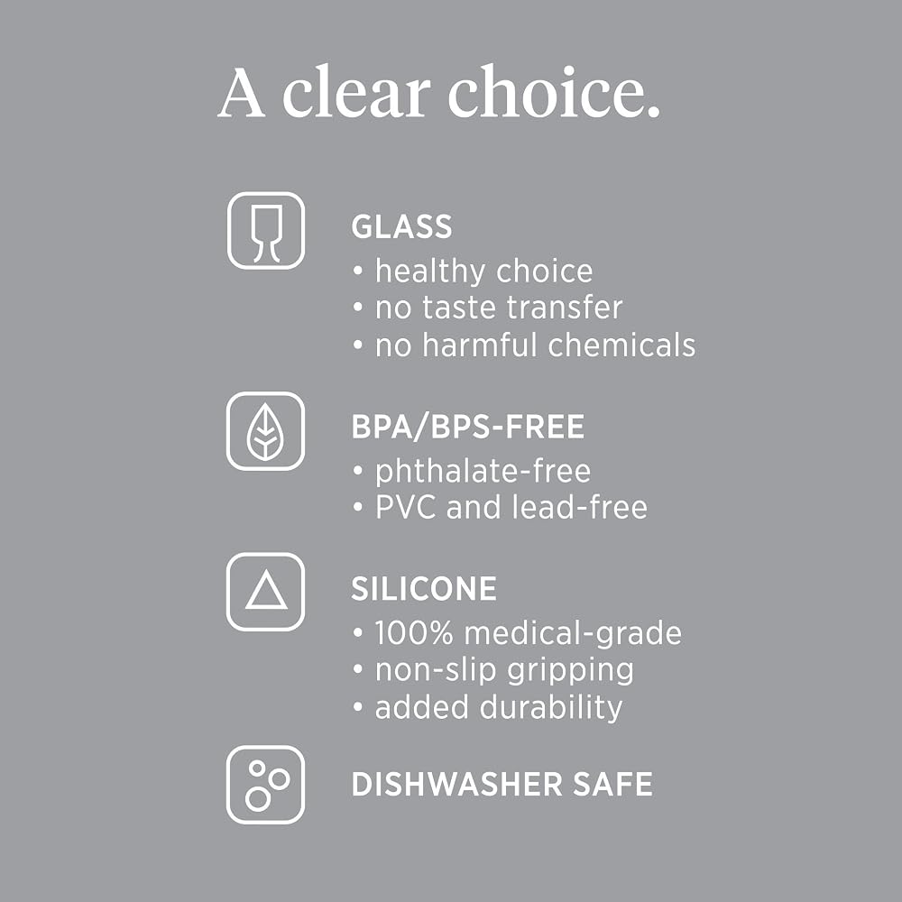 Lifefactory 12oz Glass Water Bottle with Classic Chug Cap - Onyx Black - image 5