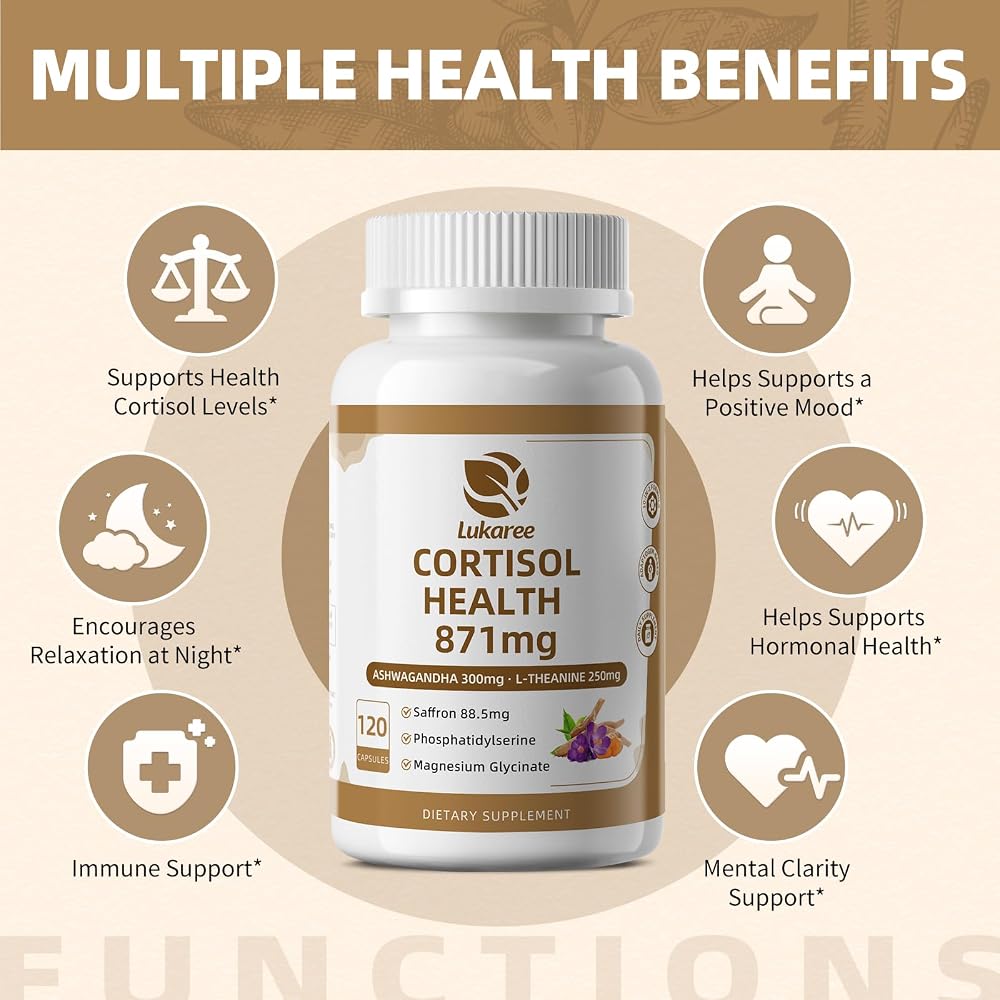 Lukaree 10-in-1 Cortisol Reducer Supplements for Women and Men