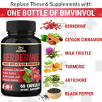 BMVINVOL Berberine Supplement Plus Ceylon Cinnamon - 180 Capsules - image 5