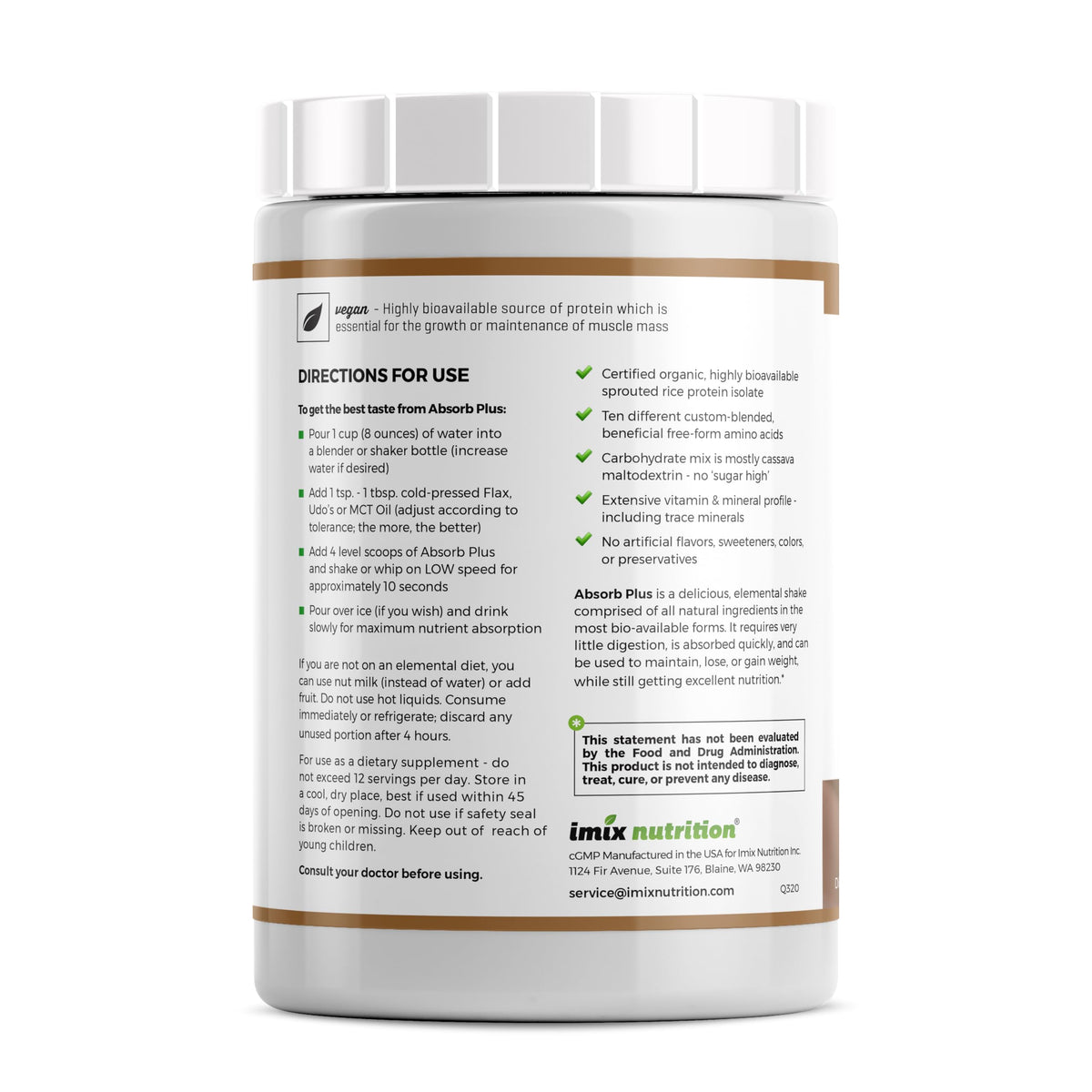 Absorb Plus Vegan Isolate Protein - Gut Health
