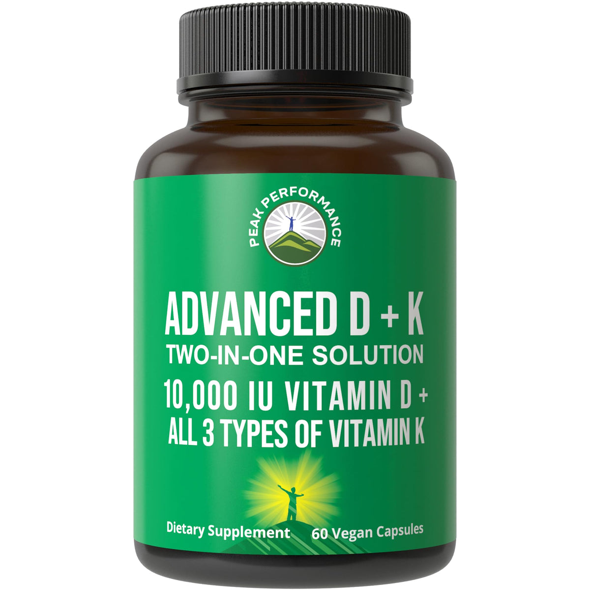 Peak Performance Vitamin D 10000 IU with Vitamin K - 60 Capsules