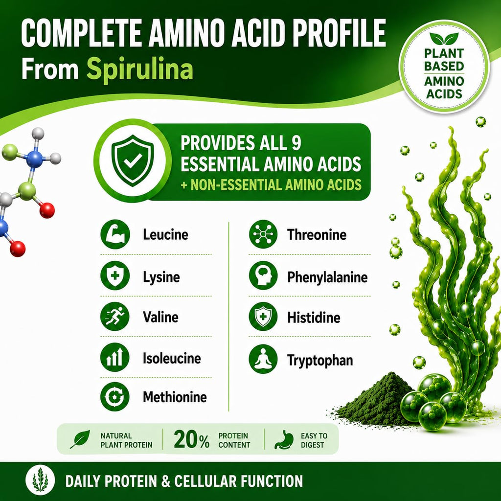 HCL Herbal Code Labs Spirulina Powder 3000 mg - 180 Capsules - image 7