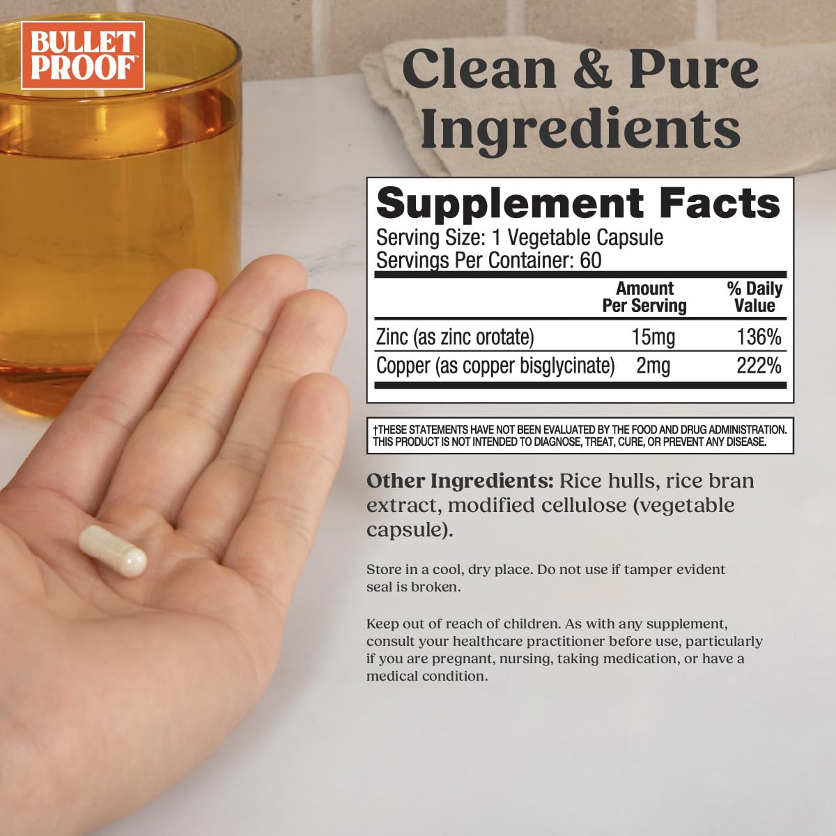 Bulletproof Zinc with Copper Capsules for Immunity and Mood - 60 Count - image 4