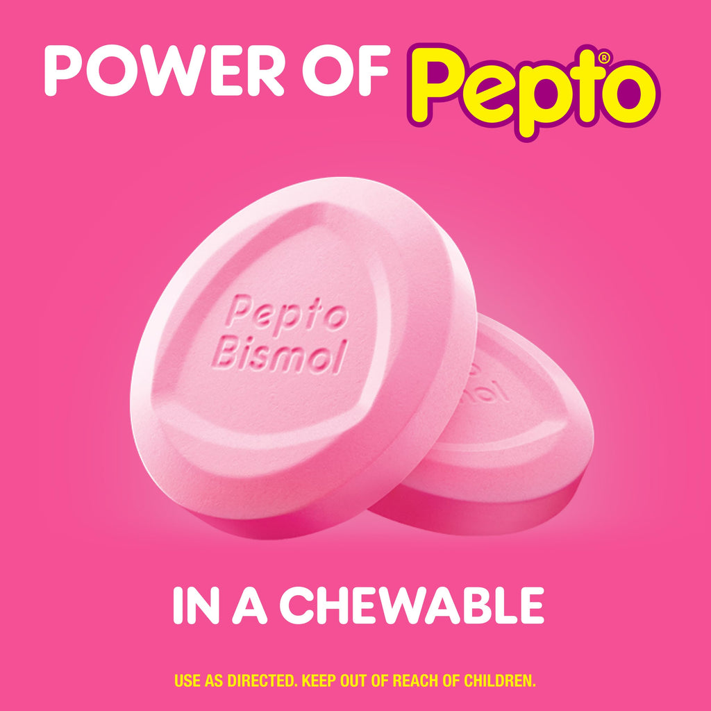 Pepto Bismol Chewable Tablets Upset Stomach Relief - 90 Tablets - image 8