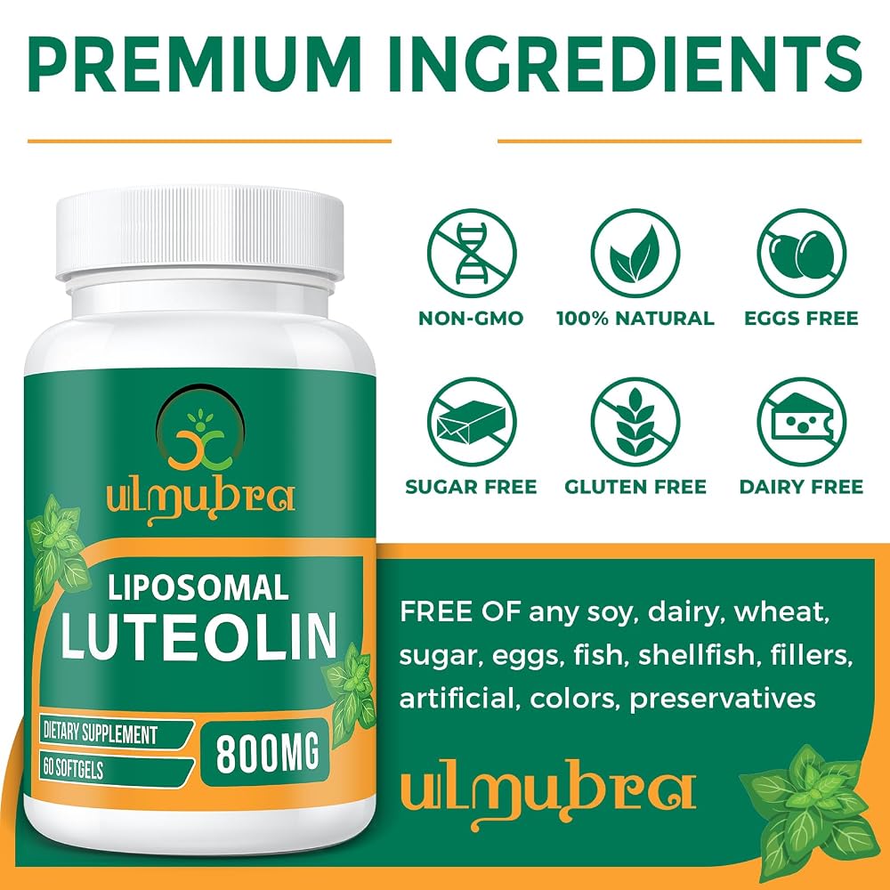 Ulmubra 800 MG Liposomal Luteolin Supplement - Maximum Absorption