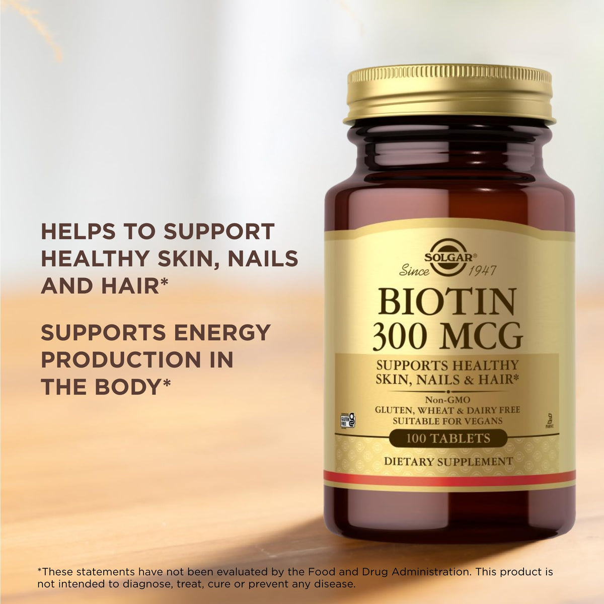 Solgar Biotin 300mcg - 100 Tablets - image 5