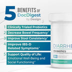 DocDigest by Design IBS Anti Diarrhea Probiotic - 30 Capsules - image 2