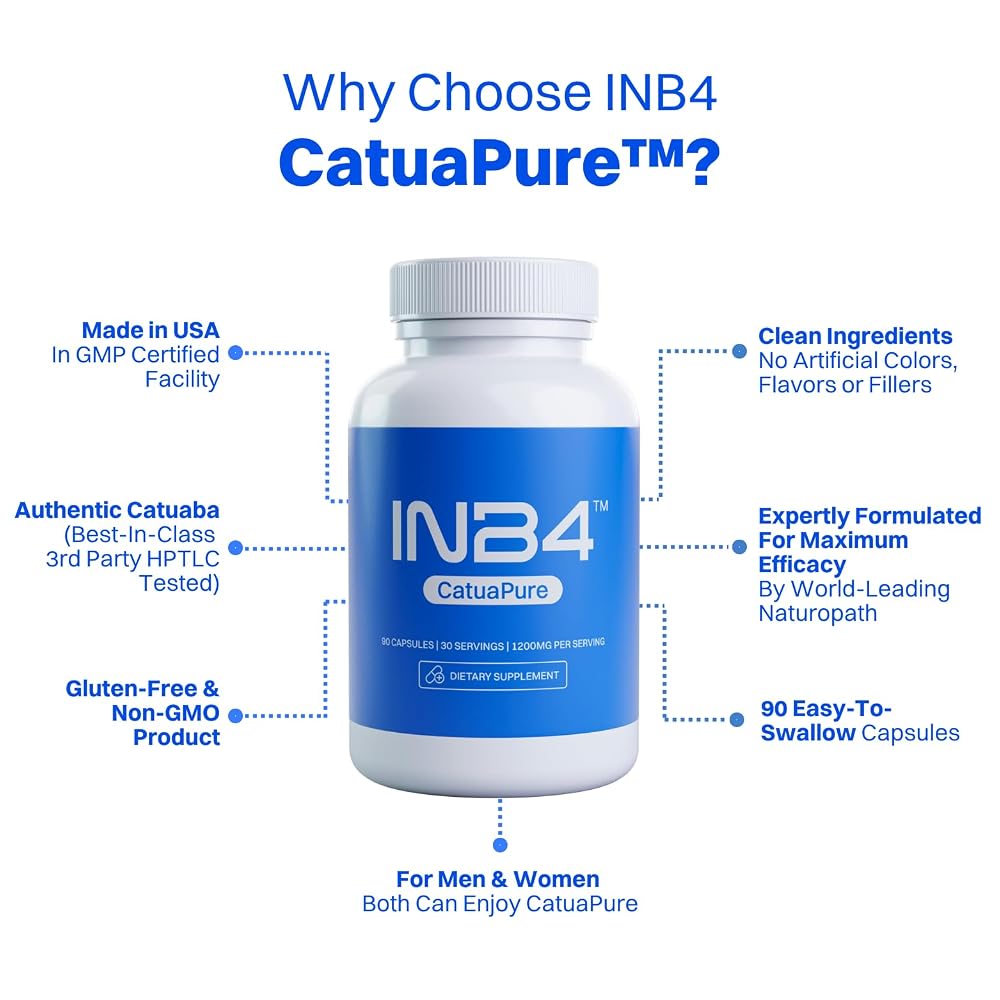 INB4 Catuaba Bark Extract 1200mg Energy Support - 90 Capsules - image 3