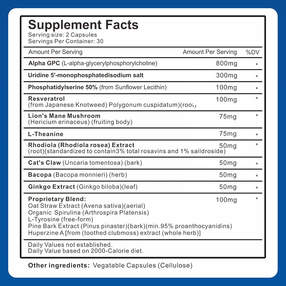 Spliferkou Alpha GPC 800mg Cognitive Support - 60 Capsules - image 2