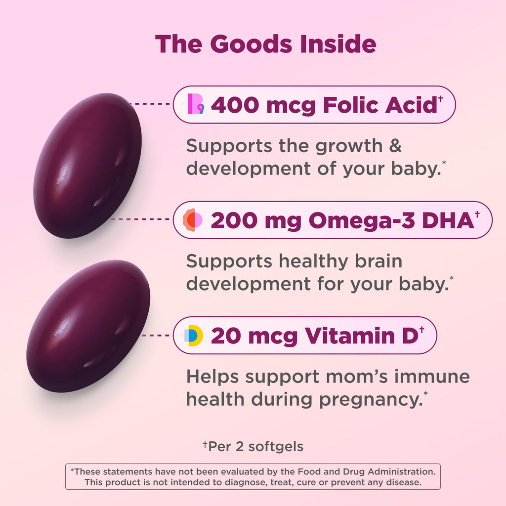 OLLY Ultra Strength Prenatal Multivitamin Softgels with Omega-3s - 60 Count - image 3