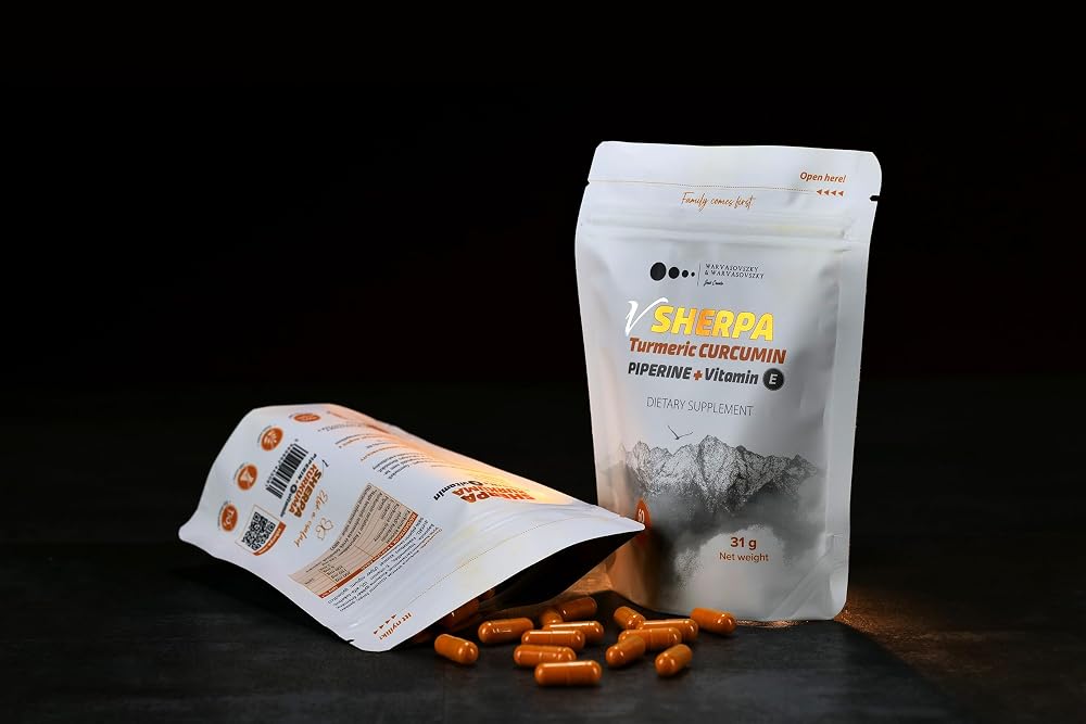 vSherpa Turmeric Curcumin with Piperine & Vitamin E - 60 Capsules - image 2