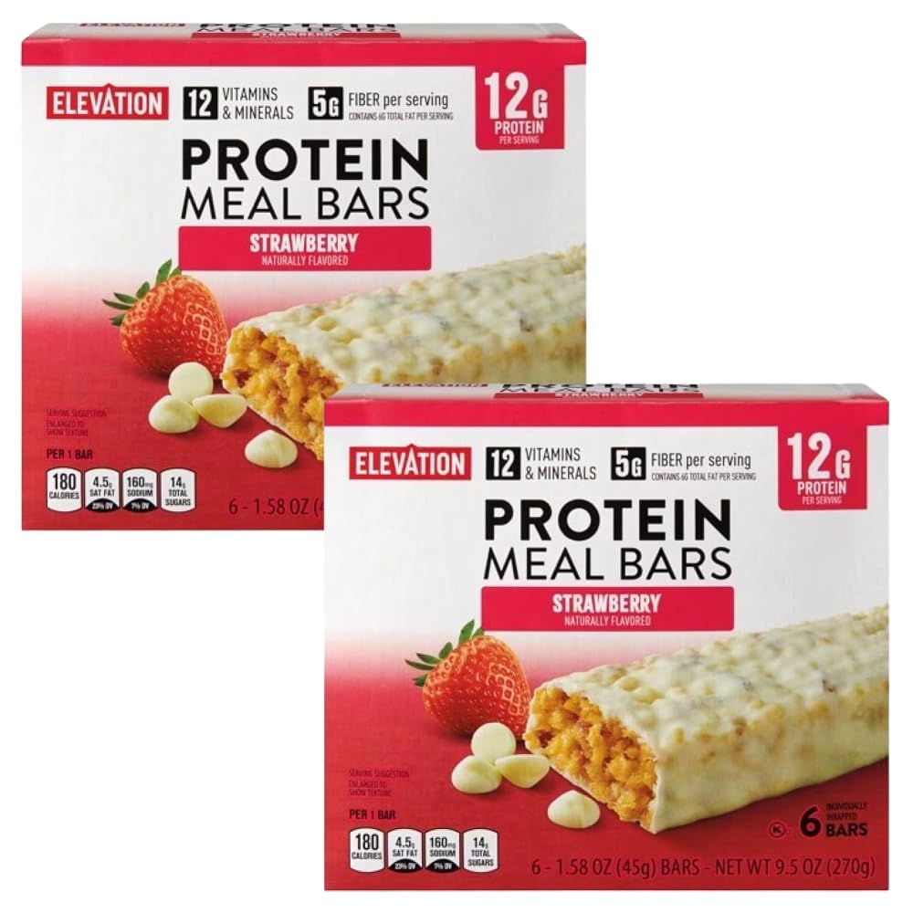 Generic Strawberry Protein Meal Bars Yogurt-Covered - 12 Pack