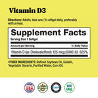 Basic Organics Vitamin D3 5000 IU - 240 Softgels - image 8