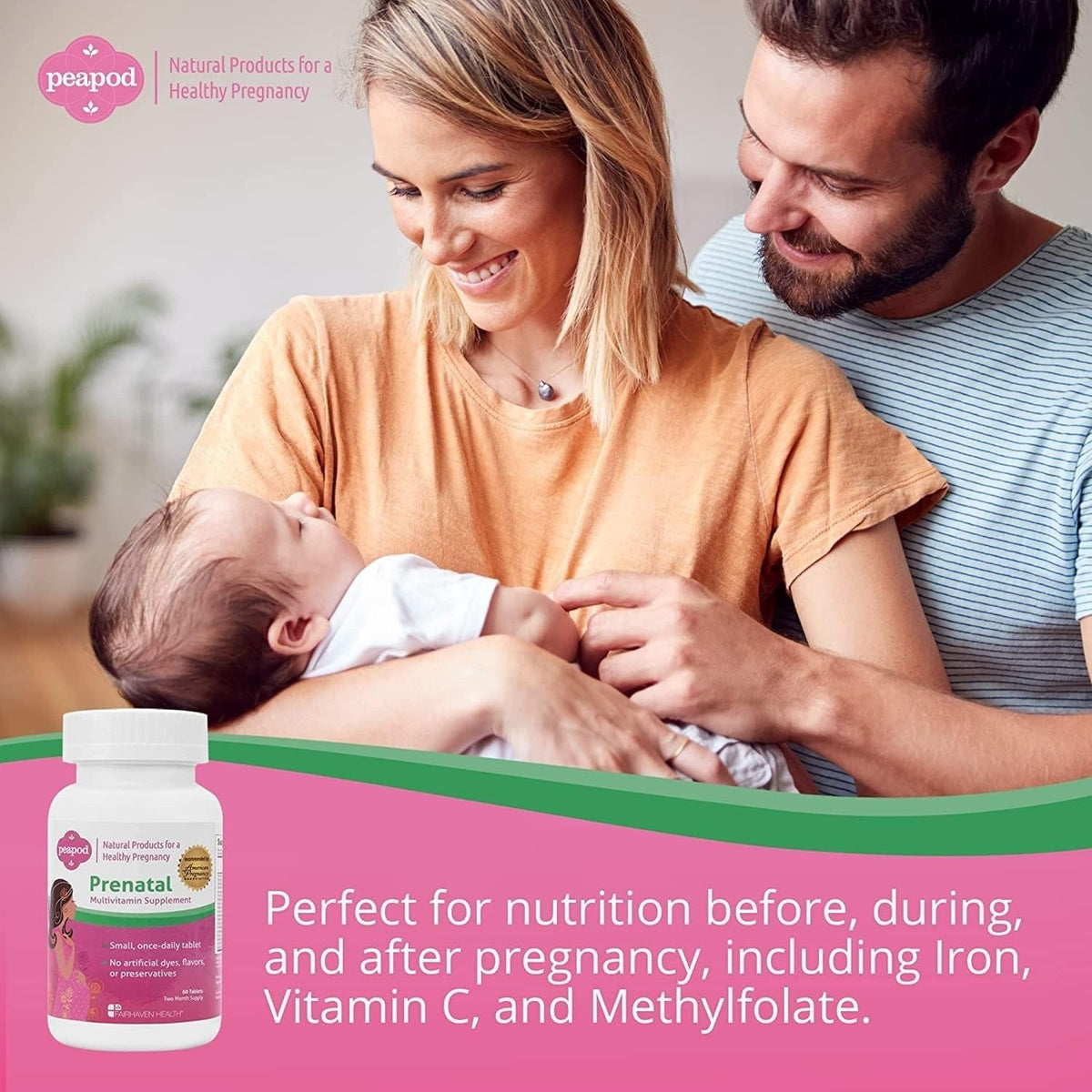 Fairhaven Health Peapod Prenatal Multivitamin - 60 Tablets - image 4