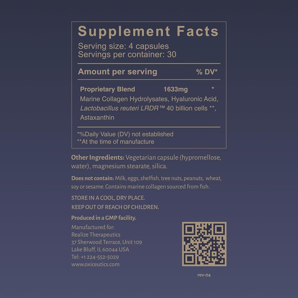 Oxiceutics Gut to Glow L. reuteri Probiotic with Marine Collagen - 120 Capsules - image 3