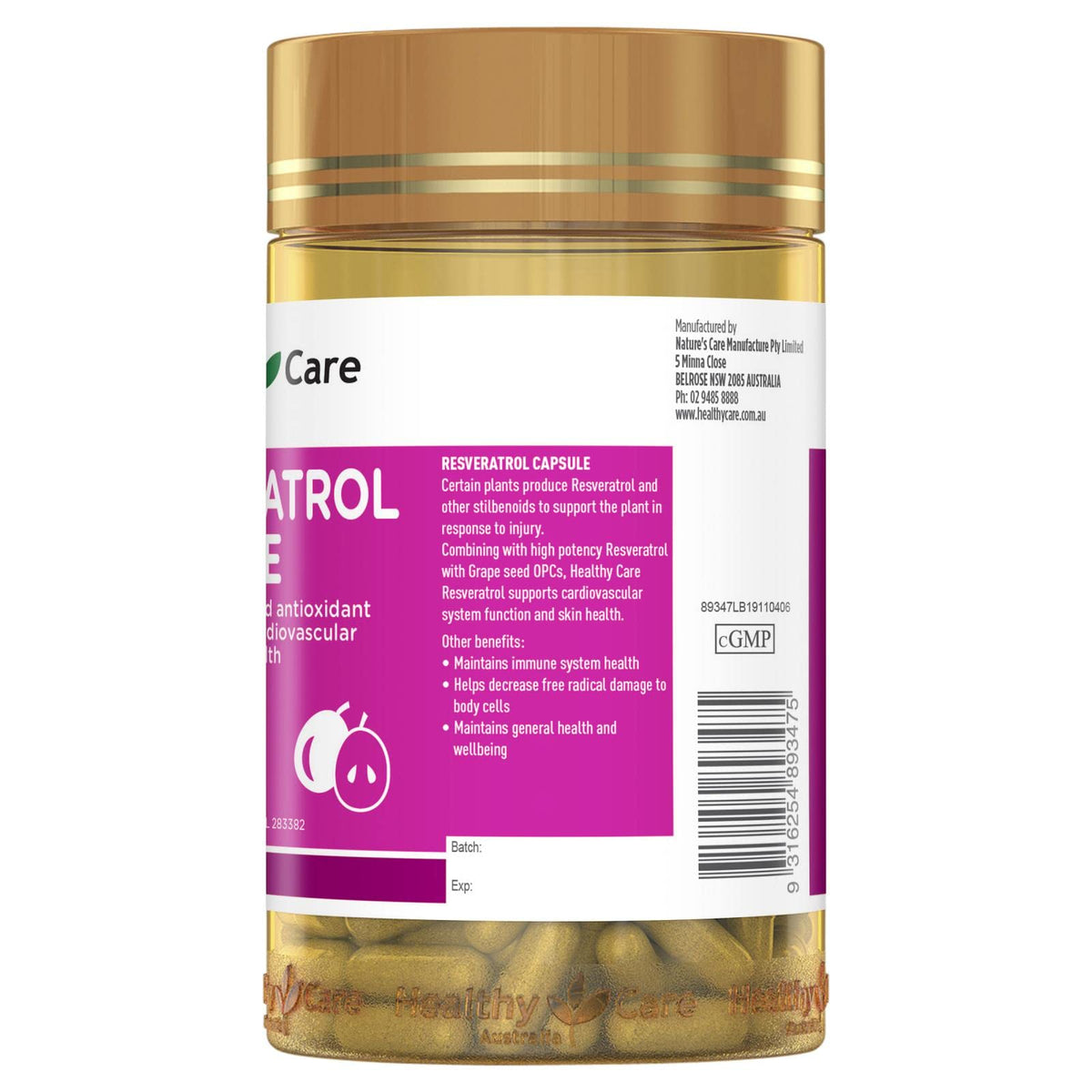 Healthy Care Resveratrol Capsule - 180 Capsules - image 4