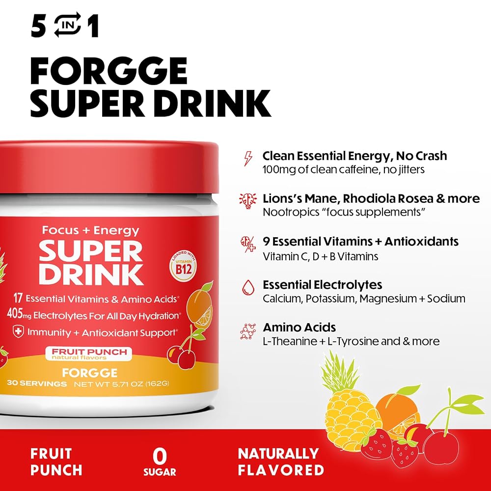 Forgge Gamer Drink - Natural Caffeine and Clean Ingredients - Boost