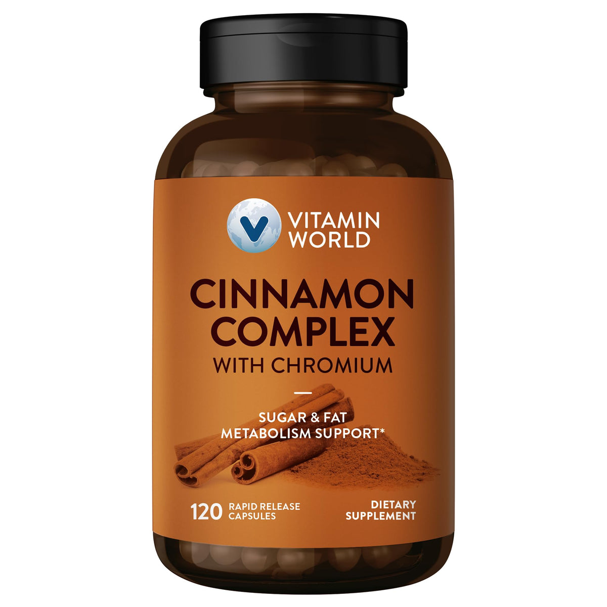Vitamin World Cinnamon Complex with Chromium - 120 Capsules