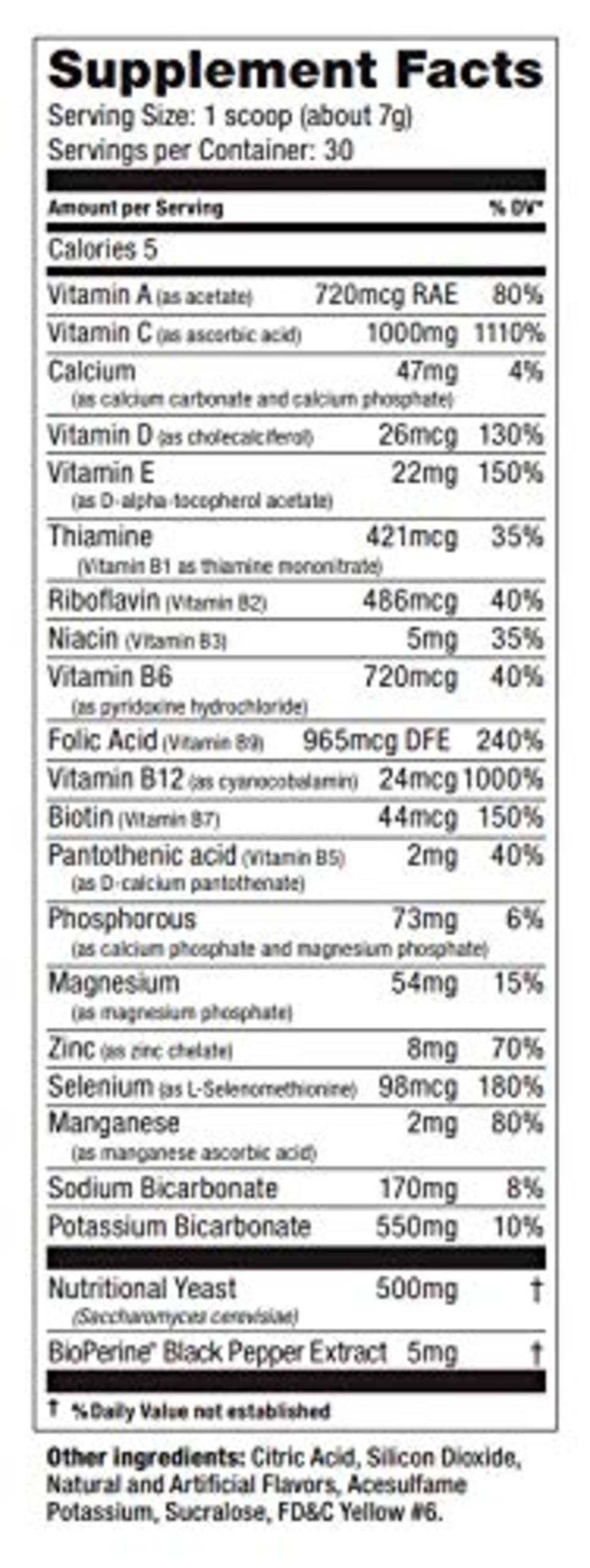 Ultimate Nutrition Power Vitamin C Immune Booster Orange Burst - 30 Servings - image 3