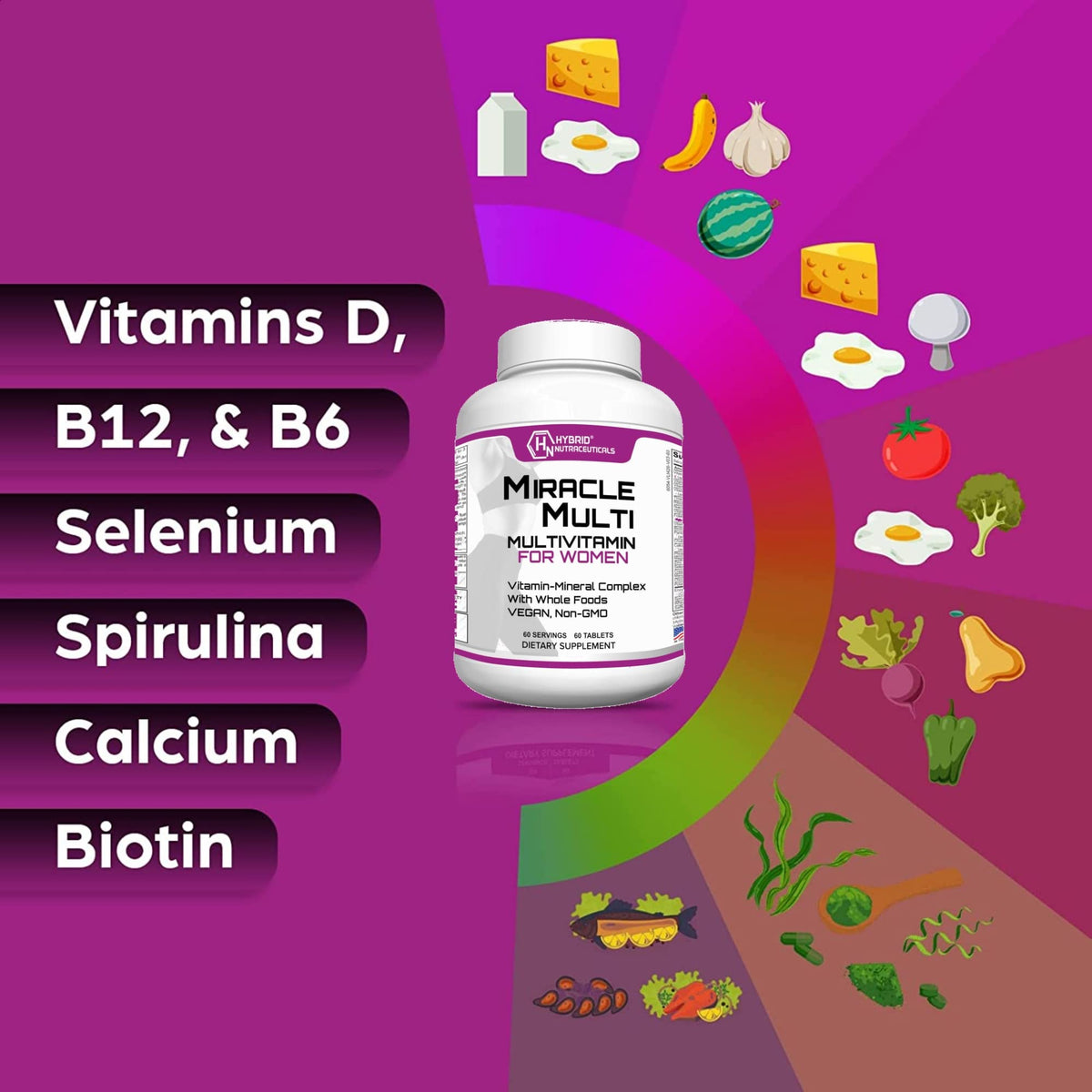Hybrid Nutraceuticals MiracleMulti Women Multivitamin with Probiotics - image 3
