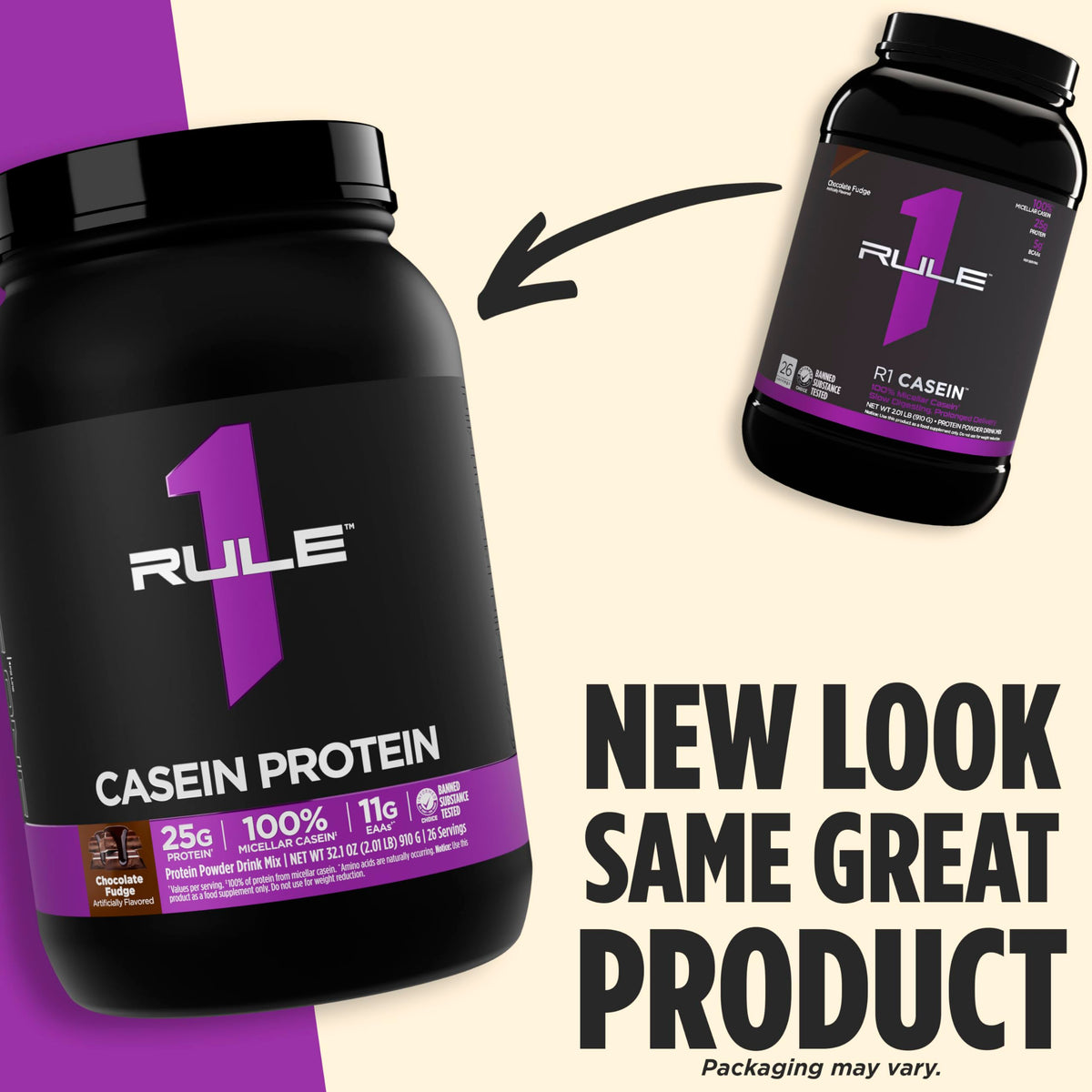 Rule 1 Casein Protein - 25g Protein and 11g EAAs Per Serving from