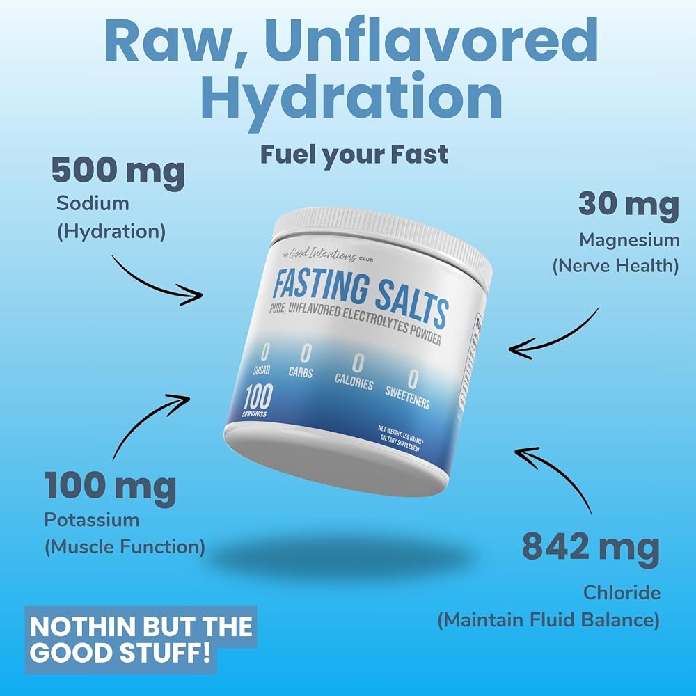 The Good Intentions Club Fasting Electrolytes Powder - 100 Servings - image 2