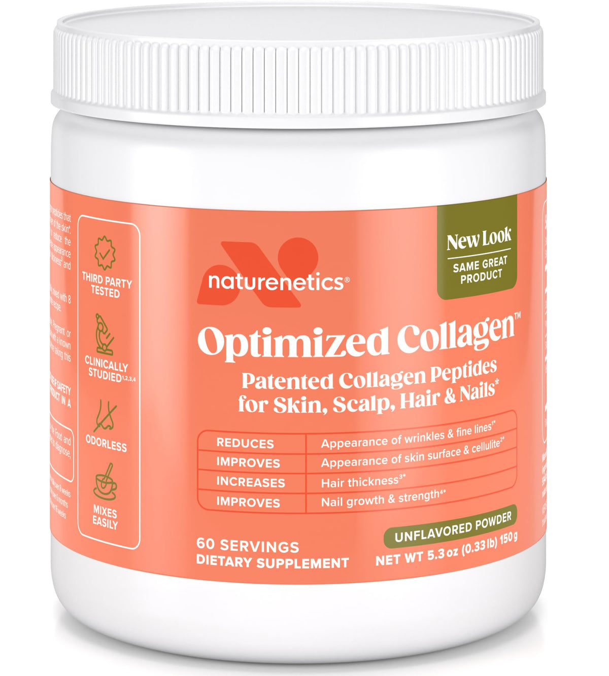 Naturenetics Collagen Peptides Powder for Hair, Skin & Nails - 5.3 oz