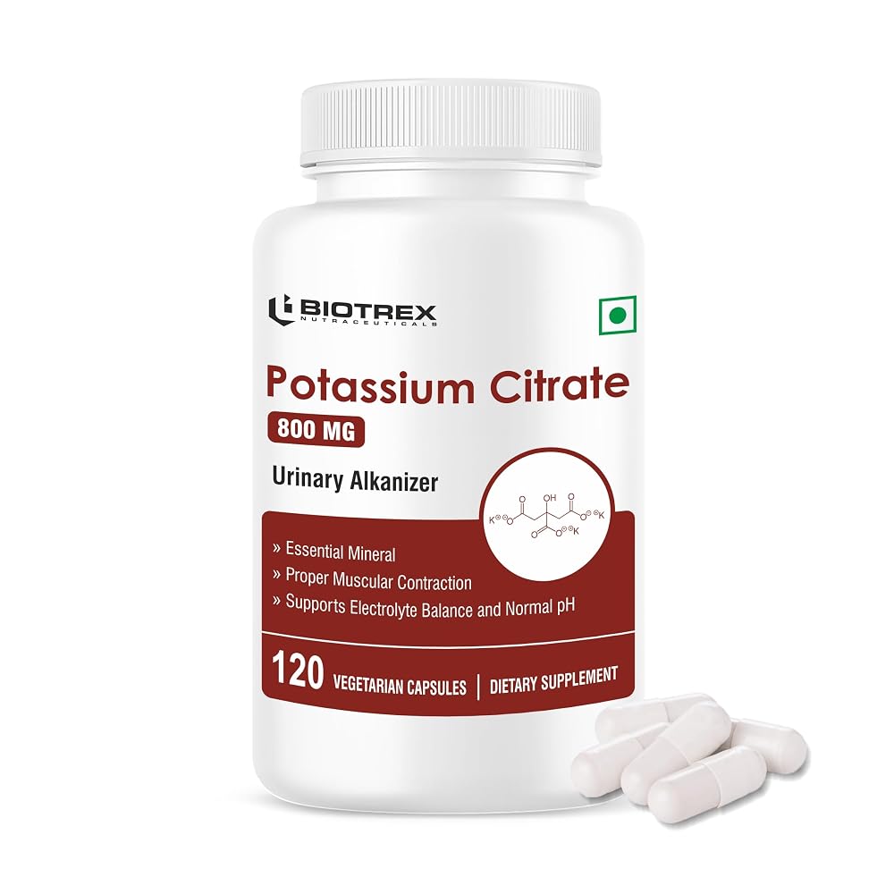 Biotrex Nutraceuticals Potassium Citrate 800mg - 120 Vegetarian Capsules