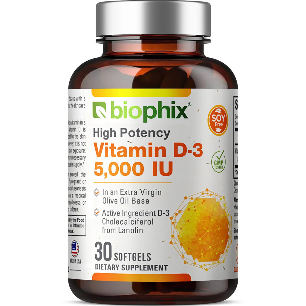 biophix Vitamin D3 5000 IU Softgels - 30 Count