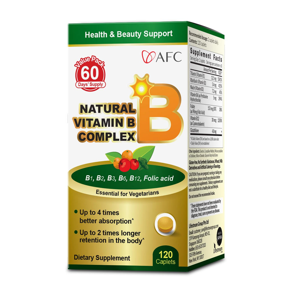 AFC Vitamin B Complex for Energy & Immunity - 120 Capsules