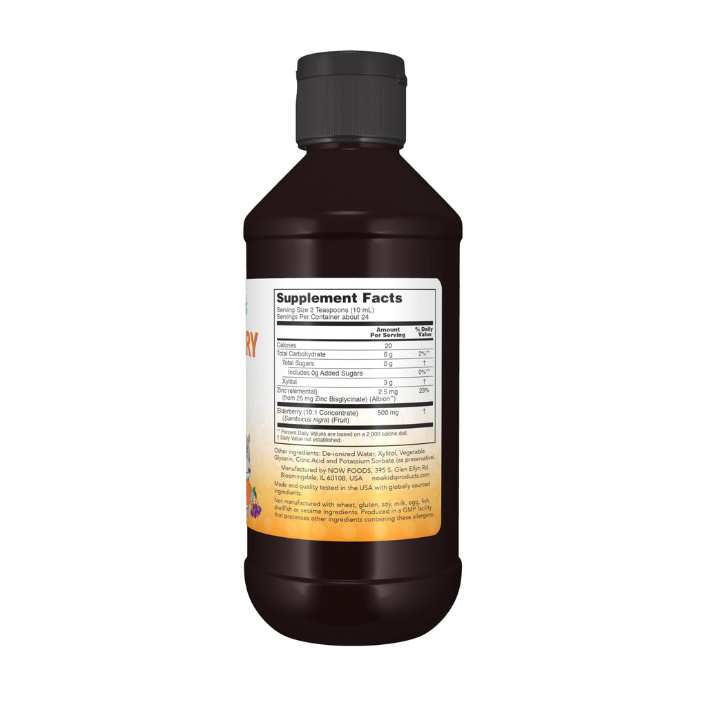 NOW Elderberry Liquid for Kids with Zinc - 8 fl oz - image 2