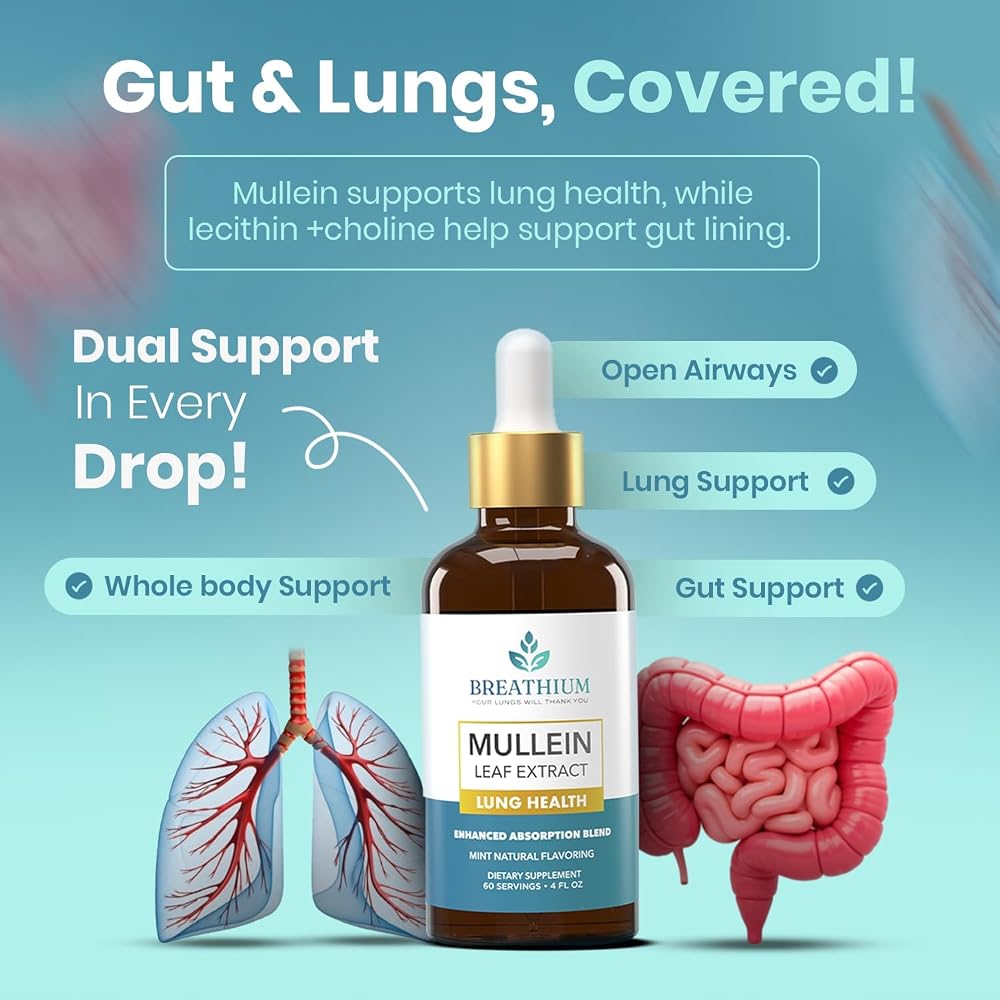 BREATHIUM Mullein Drops for Lungs