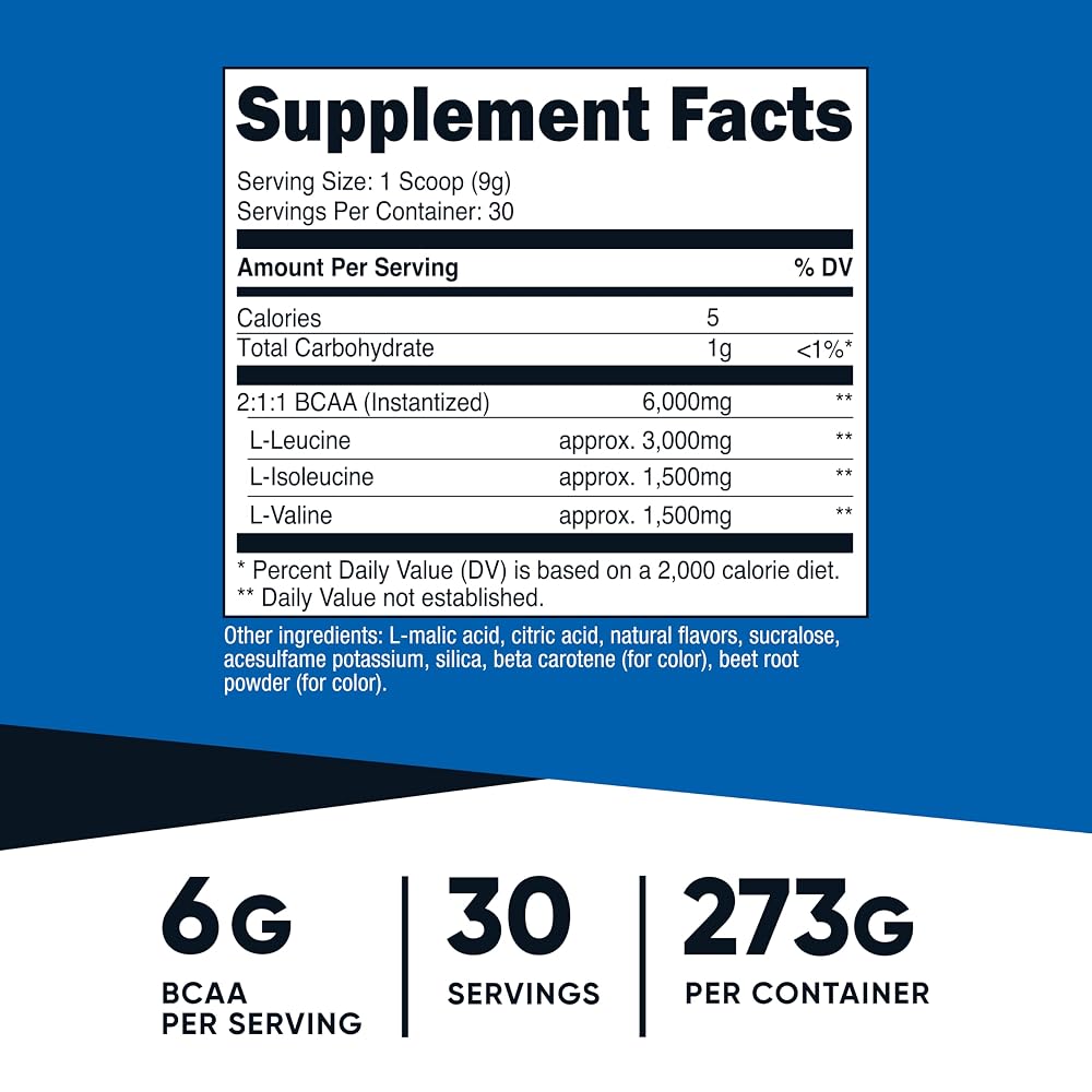 Nutricost BCAA Powder- 2:1:1