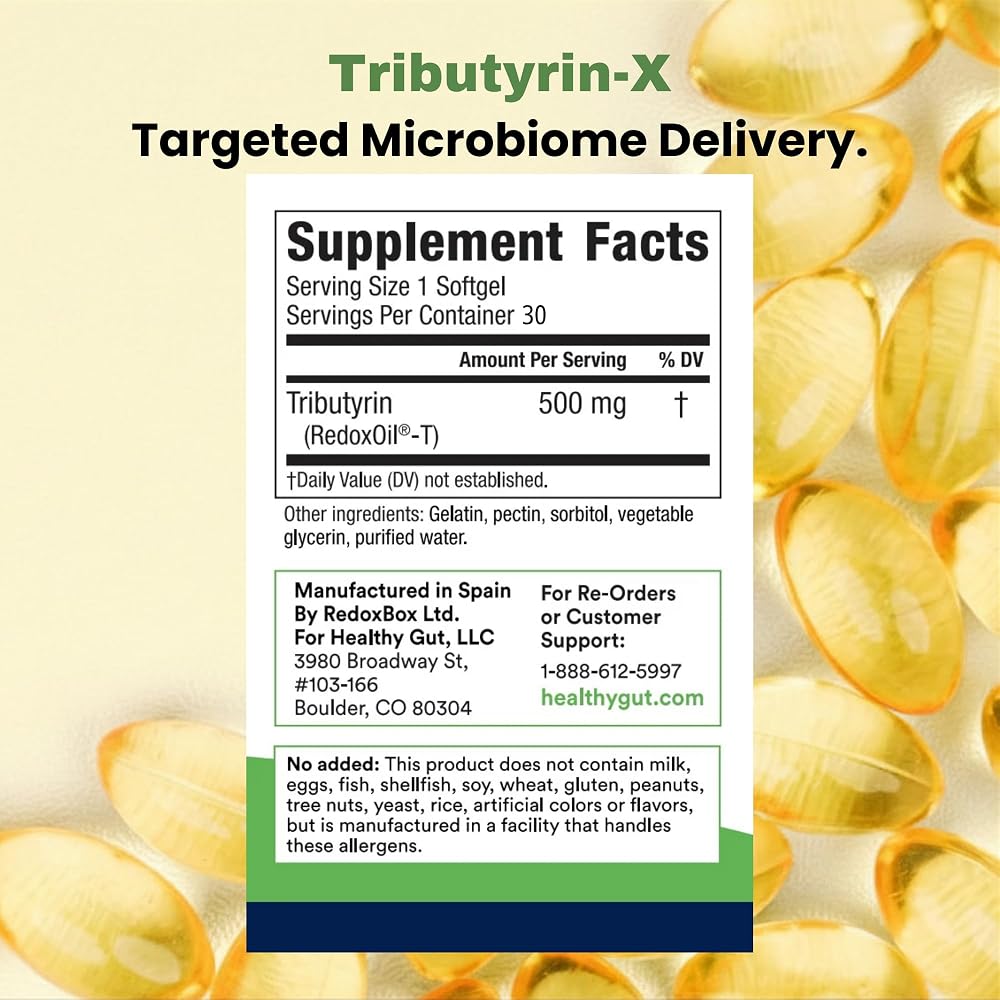 Healthy Gut Tributyrin-X Butyrate Supplement - 30 Softgels - image 3
