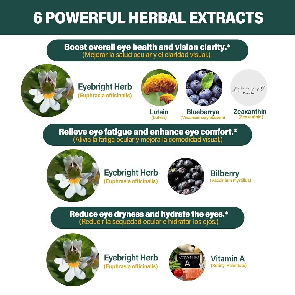Fuenvegtal Eye Health Capsules with Eyebright Herb - 90 Count - image 4