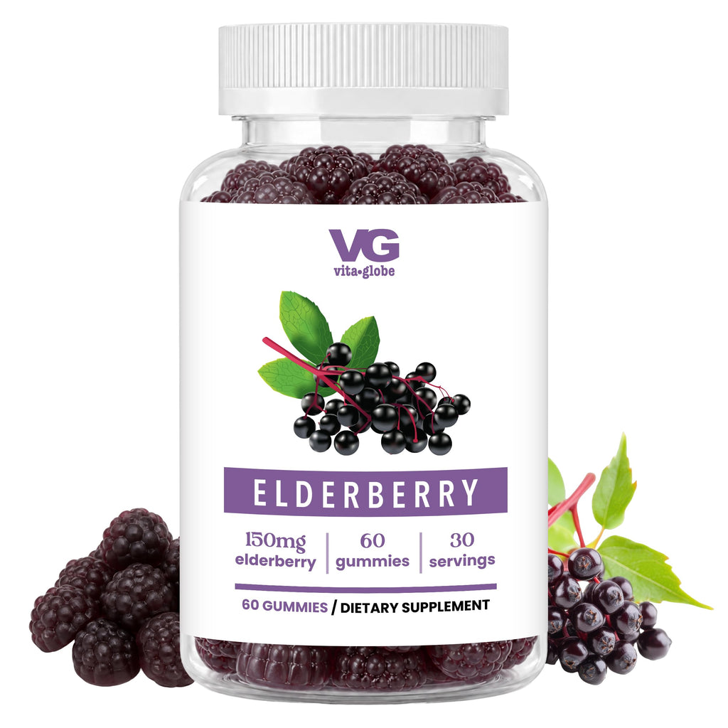 VITA GLOBE Elderberry Gummies with Vitamin C & Zinc - 60 Gummies