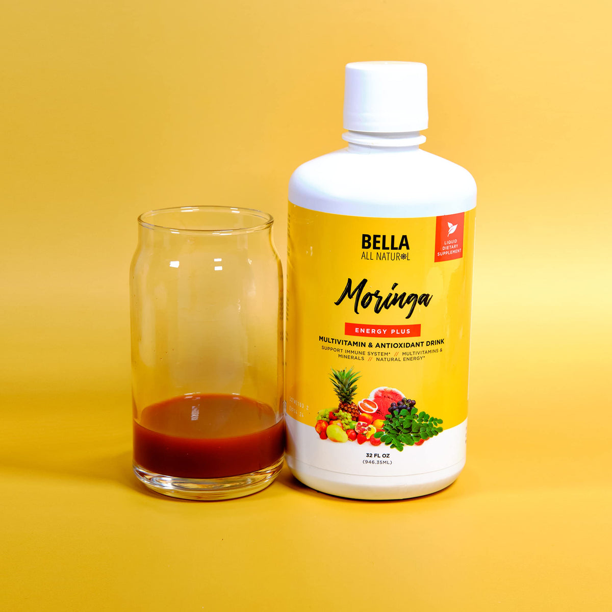 Bella All Natural Moringa Juice Energy Plus Multivitamin - 32 Fl Oz - image 2