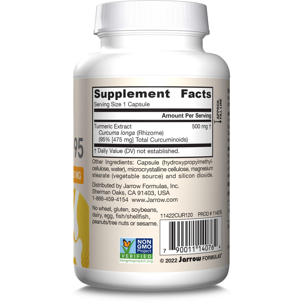 Jarrow Formulas Curcumin 95 500 mg Joint Support - 120 Capsules - image 10