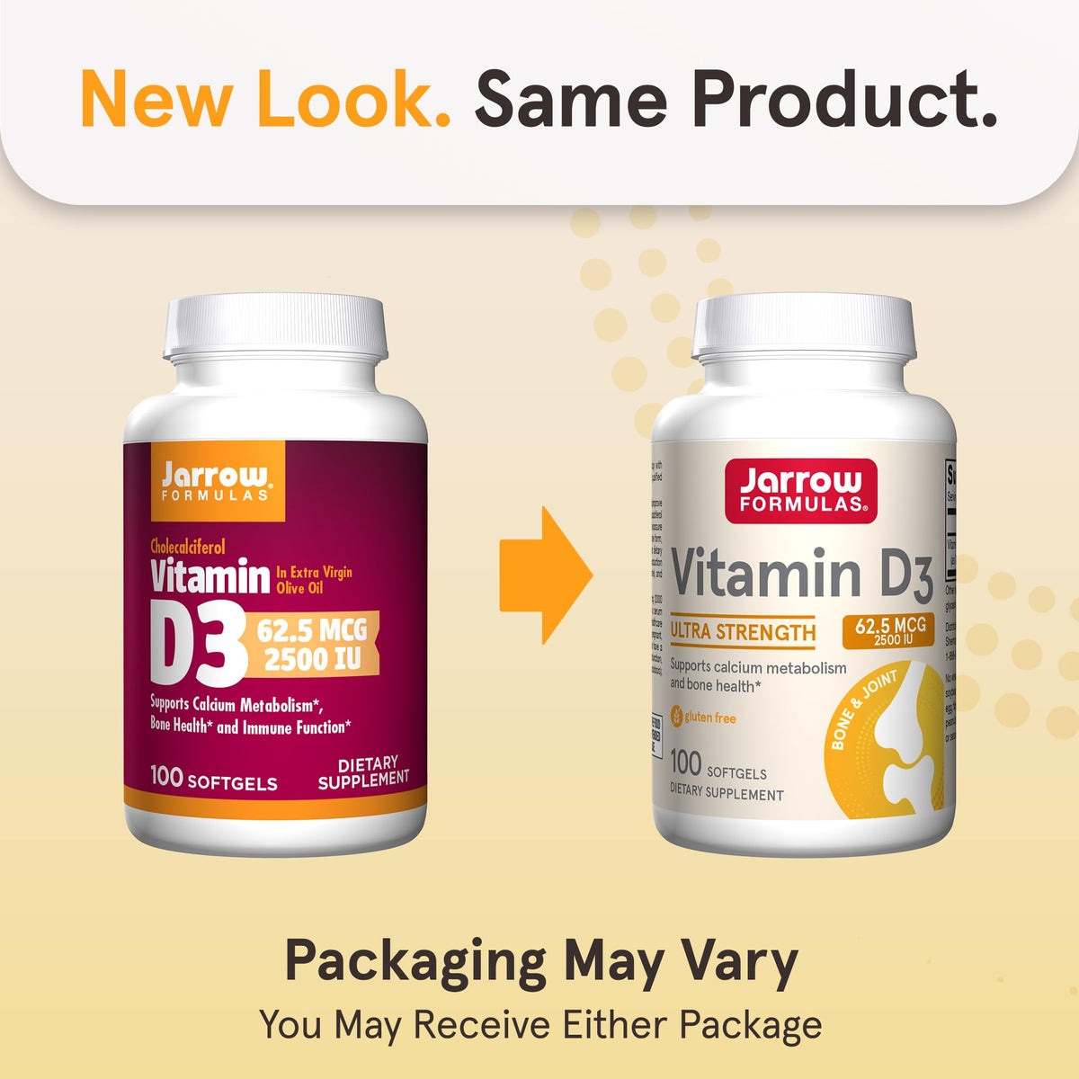 Jarrow Formulas Vitamin D3 2500 IU Immune Support - 100 Softgels - image 2
